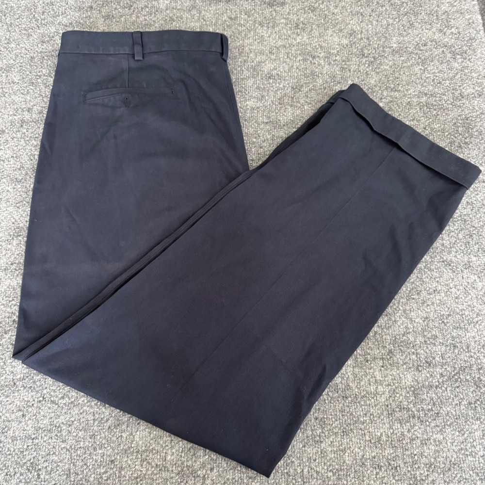 Brooks Brothers Elliot Pants Mens 42x34 Pleated Chino Straight Navy Blue Classic